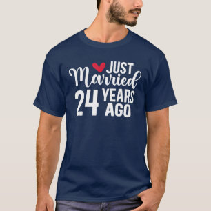 Just Married 24 Years Ago Matching 24Th Wedding An T-Shirt