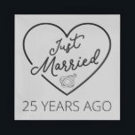 Just Married 25 Years Ago III Acrylic Tray<br><div class="desc">Cute design, perfect for anyone who's been married for 25 years and to a wedding vow renewal ceremony. It makes a great matching outfit for couples! 'Just Married 25 Years Ago' quote for a couple who got married 25 years ago or a couple renewing wedding vows on their silver anniversary....</div>