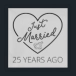 Just Married 25 Years Ago III Acrylic Tray<br><div class="desc">Cute design, perfect for anyone who's been married for 25 years and to a wedding vow renewal ceremony. It makes a great matching outfit for couples! 'Just Married 25 Years Ago' quote for a couple who got married 25 years ago or a couple renewing wedding vows on their silver anniversary....</div>