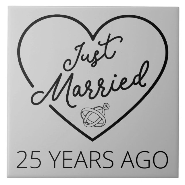 Just Married 25 Years Ago III Ceramic Tile (Front)