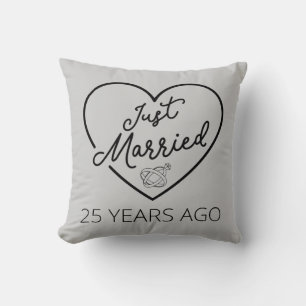 Just Married 25 Years Ago III Cushion