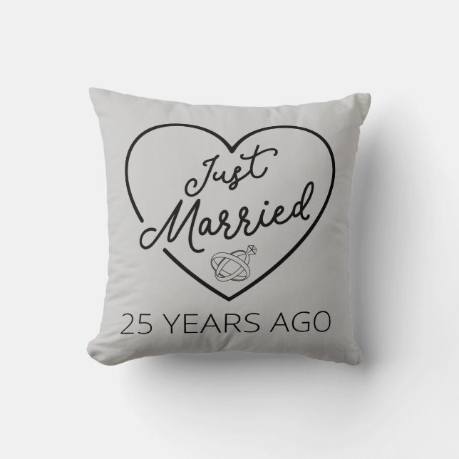 Just Married 25 Years Ago III Cushion (Front)