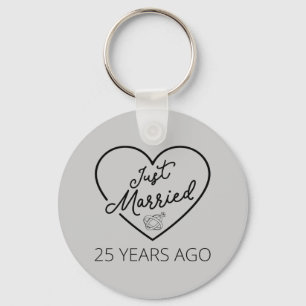 Just Married 25 Years Ago III Key Ring