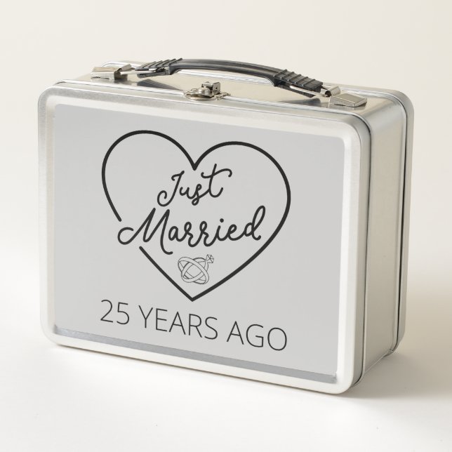Just Married 25 Years Ago III Metal Lunch Box (Front)