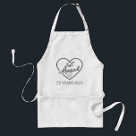 Just Married 25 Years Ago III Standard Apron<br><div class="desc">Cute design, perfect for anyone who's been married for 25 years and to a wedding vow renewal ceremony. It makes a great matching outfit for couples! 'Just Married 25 Years Ago' quote for a couple who got married 25 years ago or a couple renewing wedding vows on their silver anniversary....</div>