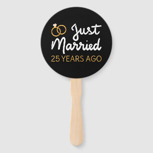 Just Married 25 Years Ago IV Hand Fan