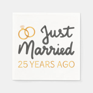 Just Married 25 Years Ago IV Napkin