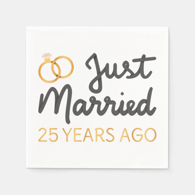 Just Married 25 Years Ago IV Napkin (Front)