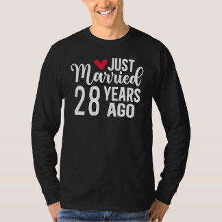 Just Married 28 Years Ago Matching 28th Wedding An T-Shirt