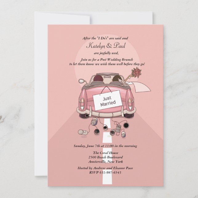 Just Married 2 Post Wedding Brunch Invitation (Front)