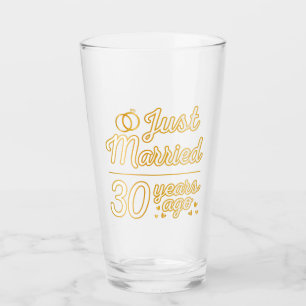 Just Married 30 Years Ago II Glass