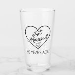 Just Married 30 Years Ago III Glass<br><div class="desc">Cute design, perfect for anyone who's been married for 30 years and to a wedding vow renewal ceremony. It makes a great matching outfit for couples! 'Just Married 30 Years Ago' quote for a couple who got married 30 years ago or a couple renewing wedding vows on their wedding anniversary....</div>