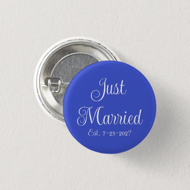 Just Married  3 Cm Round Badge (Front & Back)