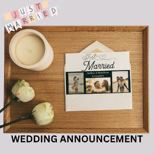 Just Married 3 Photo Wedding Announcement