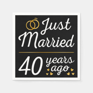 Just Married 40 Years Ago II Napkin