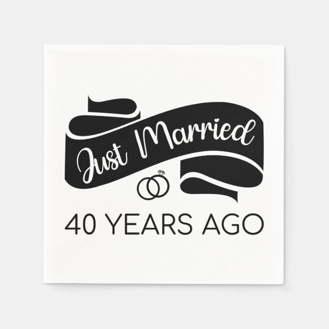 Just Married 40 Years Ago V Napkin (Front)