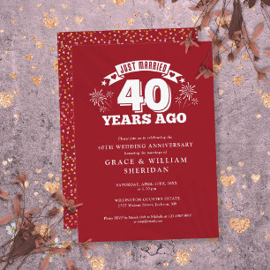 Just Married 40th Wedding Anniversary Invitation