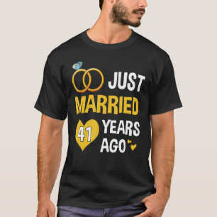 Just Married 41 Years Since 1982 41st Wedding Anni T-Shirt