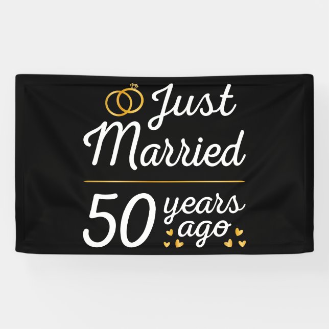 Just Married 50 Years Ago II Banner (Horizontal)
