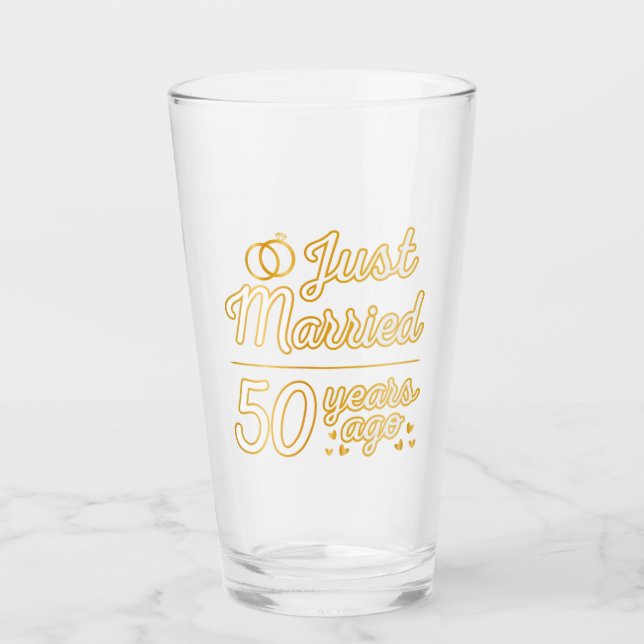 Just Married 50 Years Ago II Glass (Front)