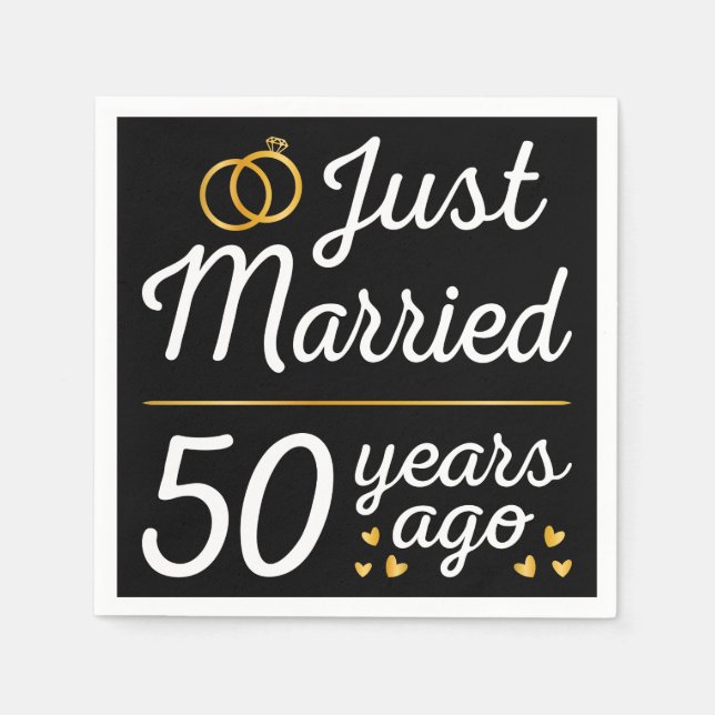 Just Married 50 Years Ago II Napkin (Front)