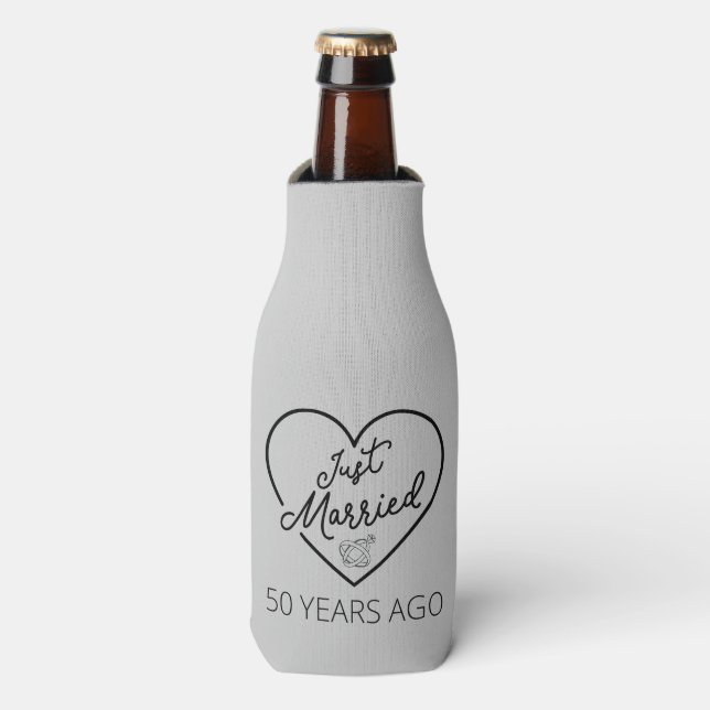 Just Married 50 Years Ago III Bottle Cooler (Bottle Front)