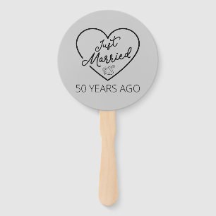 Just Married 50 Years Ago III Hand Fan
