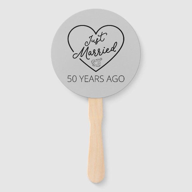 Just Married 50 Years Ago III Hand Fan (Front)