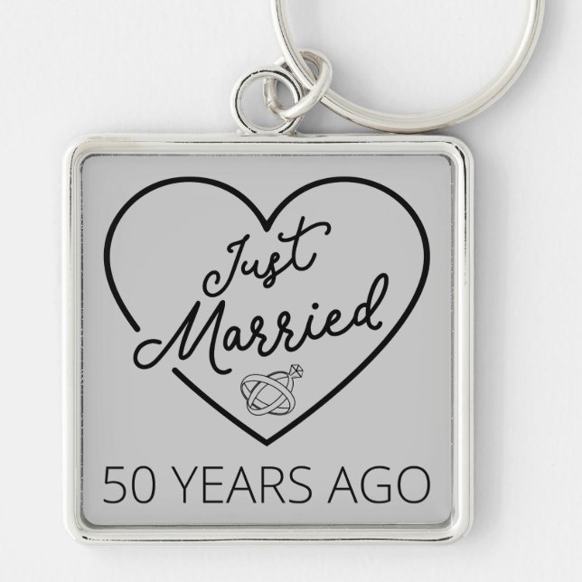 Just Married 50 Years Ago III Key Ring (Front)