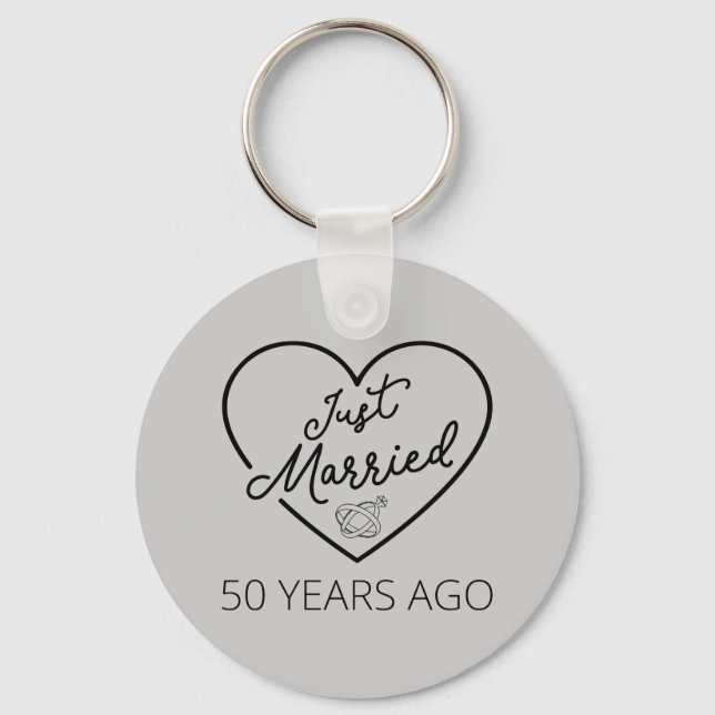 Just Married 50 Years Ago III Key Ring (Front)