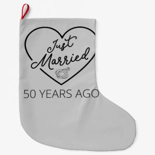 Just Married 50 Years Ago III Large Christmas Stocking
