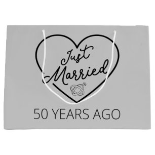 Just Married 50 Years Ago III Large Gift Bag