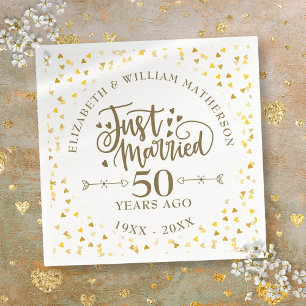 Just Married 50th Wedding Anniversary Napkin