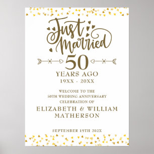 Just Married 50th Wedding Anniversary Welcome Sign