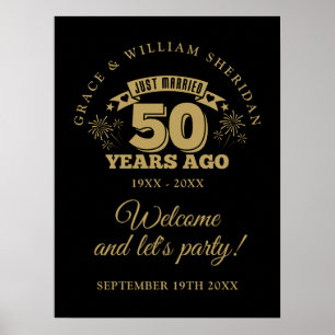 Just Married 50th Wedding Anniversary Welcome Sign