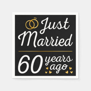 Just Married 60 Years Ago II Napkin
