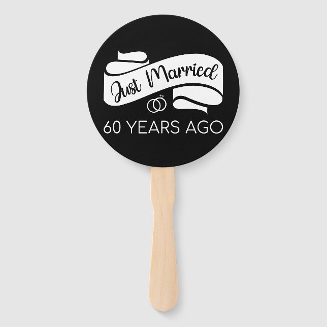 Just Married 60 Years Ago V Hand Fan (Front)