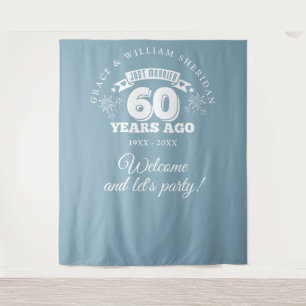 Just Married 60th Anniversary Photo Backdrop Tapestry
