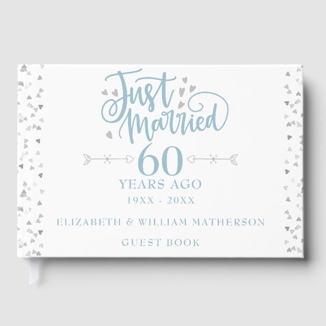 Just Married 60th Wedding Anniversary Guest Book (Front)