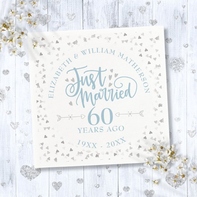 Just Married 60th Wedding Anniversary Napkin (Just Married 60th Wedding Anniversary Napkins)