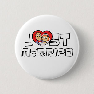 Just Married 6 Cm Round Badge