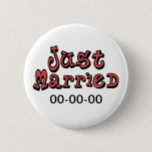 Just Married 6 Cm Round Badge<br><div class="desc">Just Married Apparel and Gifts</div>