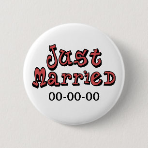 Just Married 6 Cm Round Badge