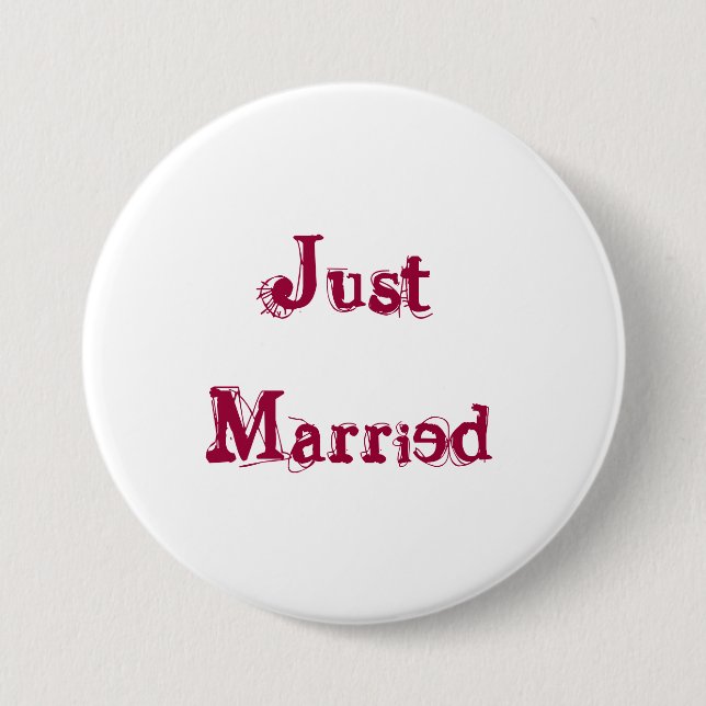 Just Married 7.5 Cm Round Badge (Front)