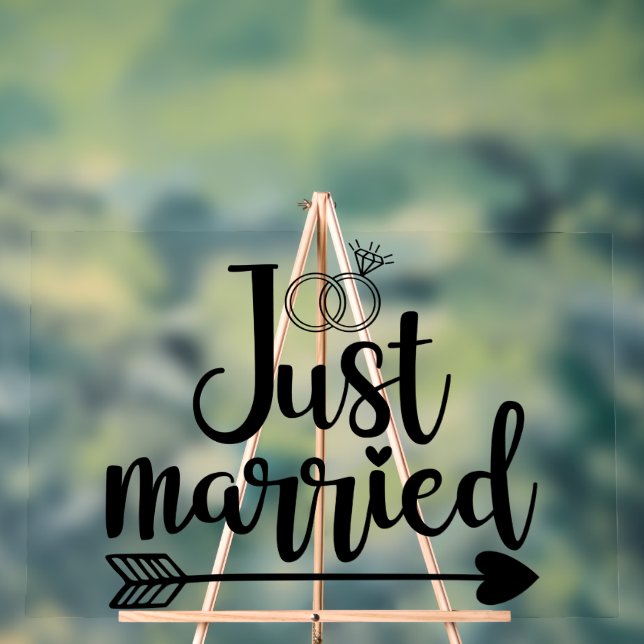 Just Married Acrylic Sign (Neutral)