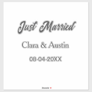 Just Married add couple name date year wedding sim