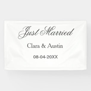 Just Married add couple name date year wedding sim Banner