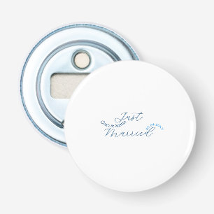 Just Married add couple name date year wedding sim Bottle Opener