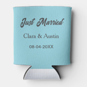 Just Married add couple name date year wedding sim Can Cooler