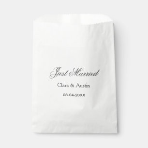 Just Married add couple name date year wedding sim Favour Bag